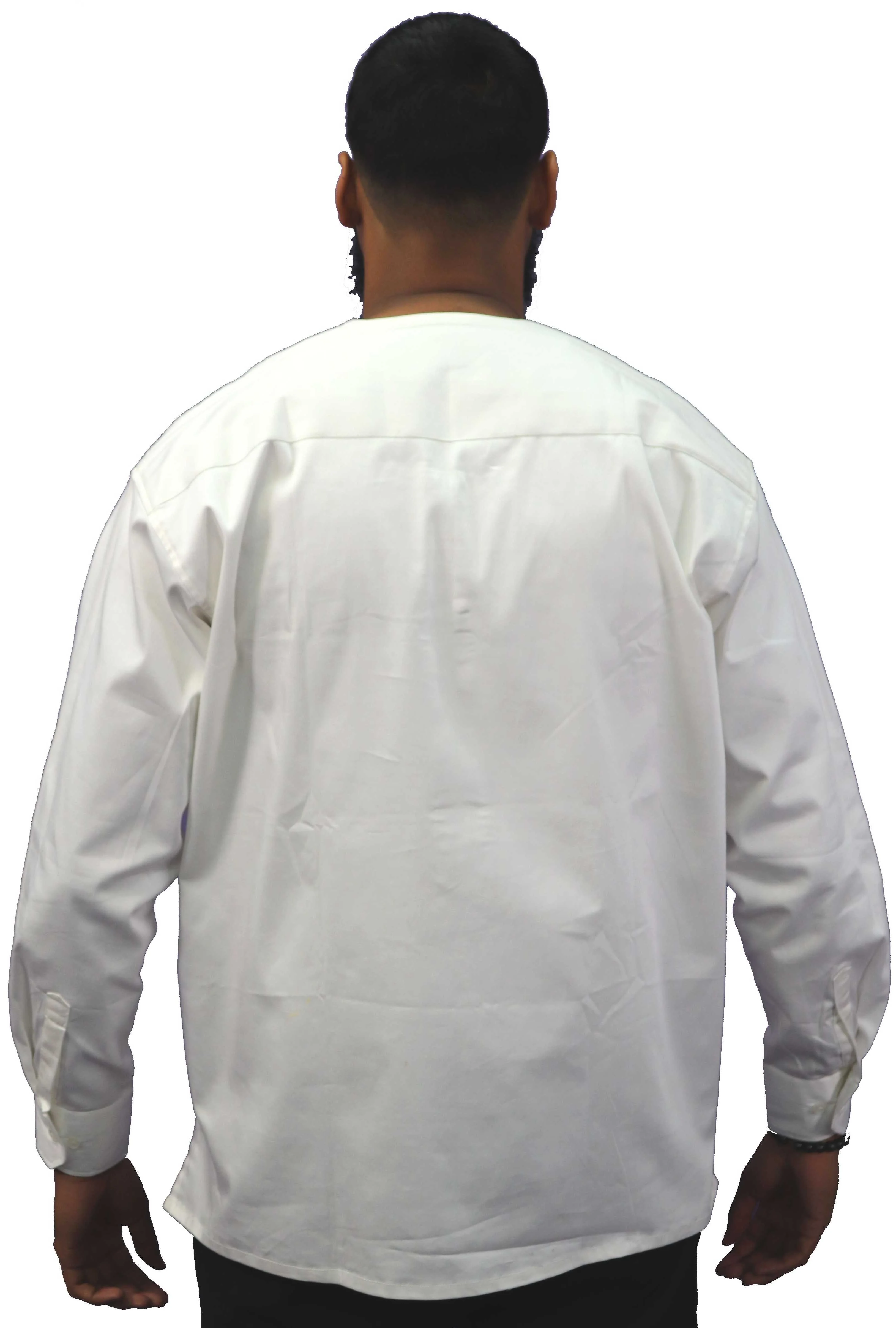 Long Sleeved Polo Style Shirt w/ Woven Kente - 002 - Image 3